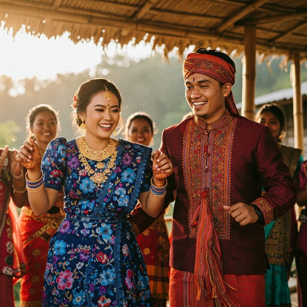 mizoram bridal and groom dress